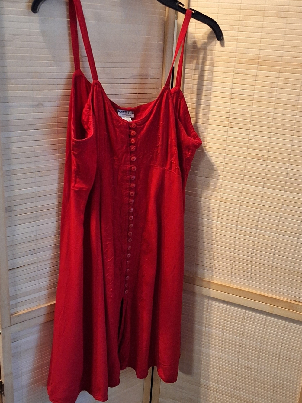Henna Red Button-Front 100% Rayon Dress